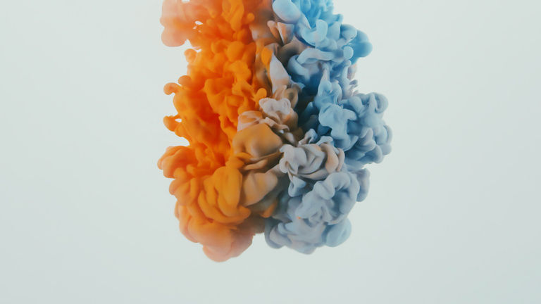 Color Mixing of Blue and Orange Smoke